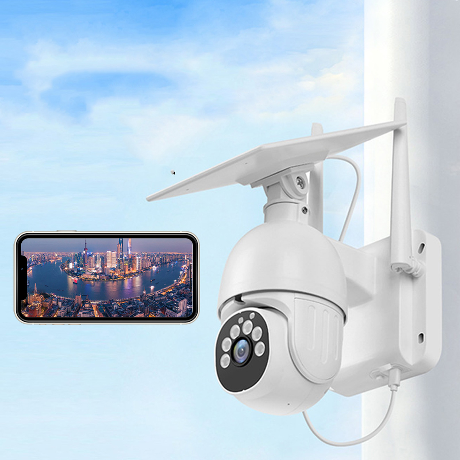 Tuya 1080p Solarkamera, Wasserdichte Ptz-kamera Für Intelligente Sicherheitsüberwachung, Ferngesteuerte Hochauflösende Nachtsicht