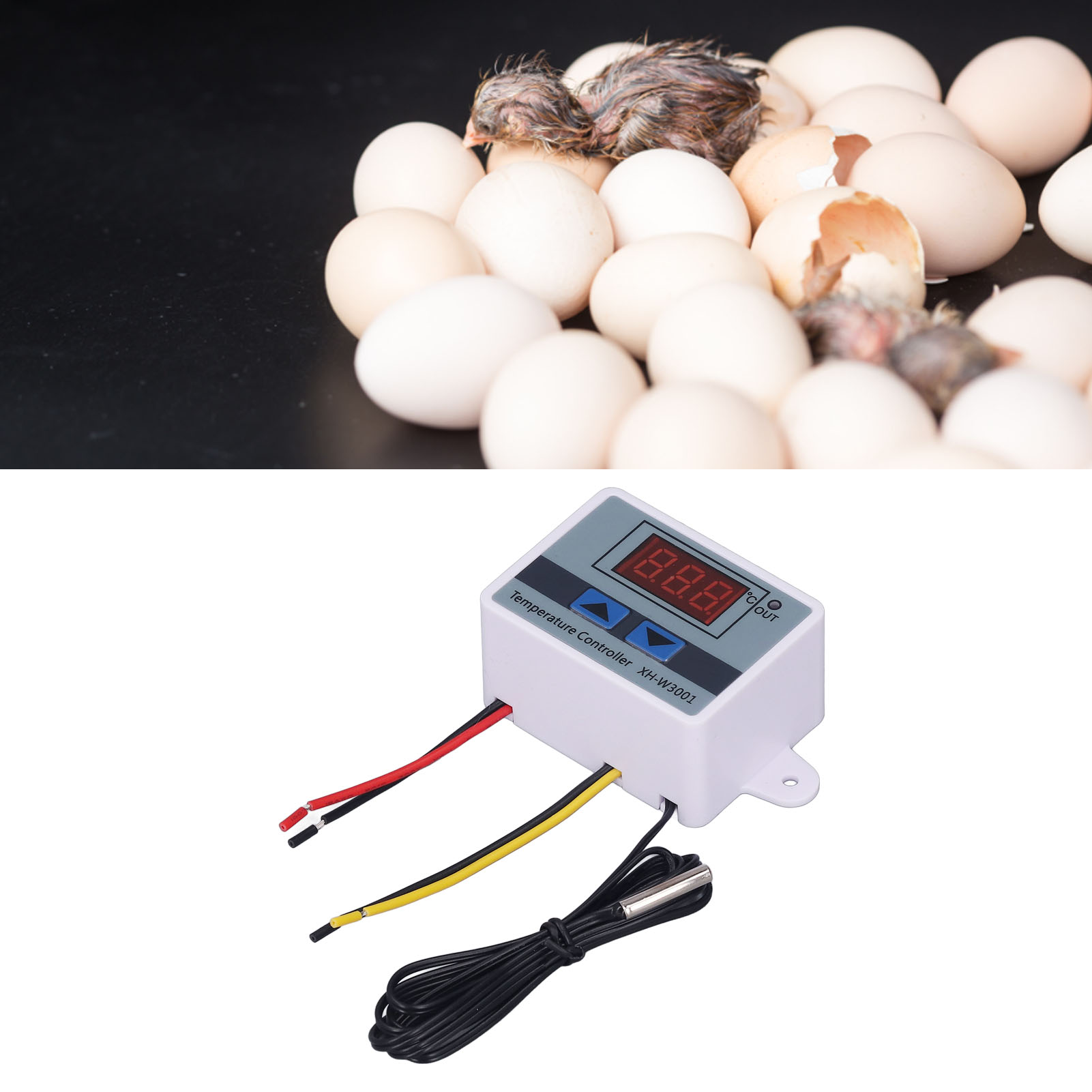 Verkauf Von 2 Losen: Xh-w3001 1500w Led-digitaltemperaturregler Mit Wasserdichter Sonde Und Schnellanschluss, 110-220v Ac