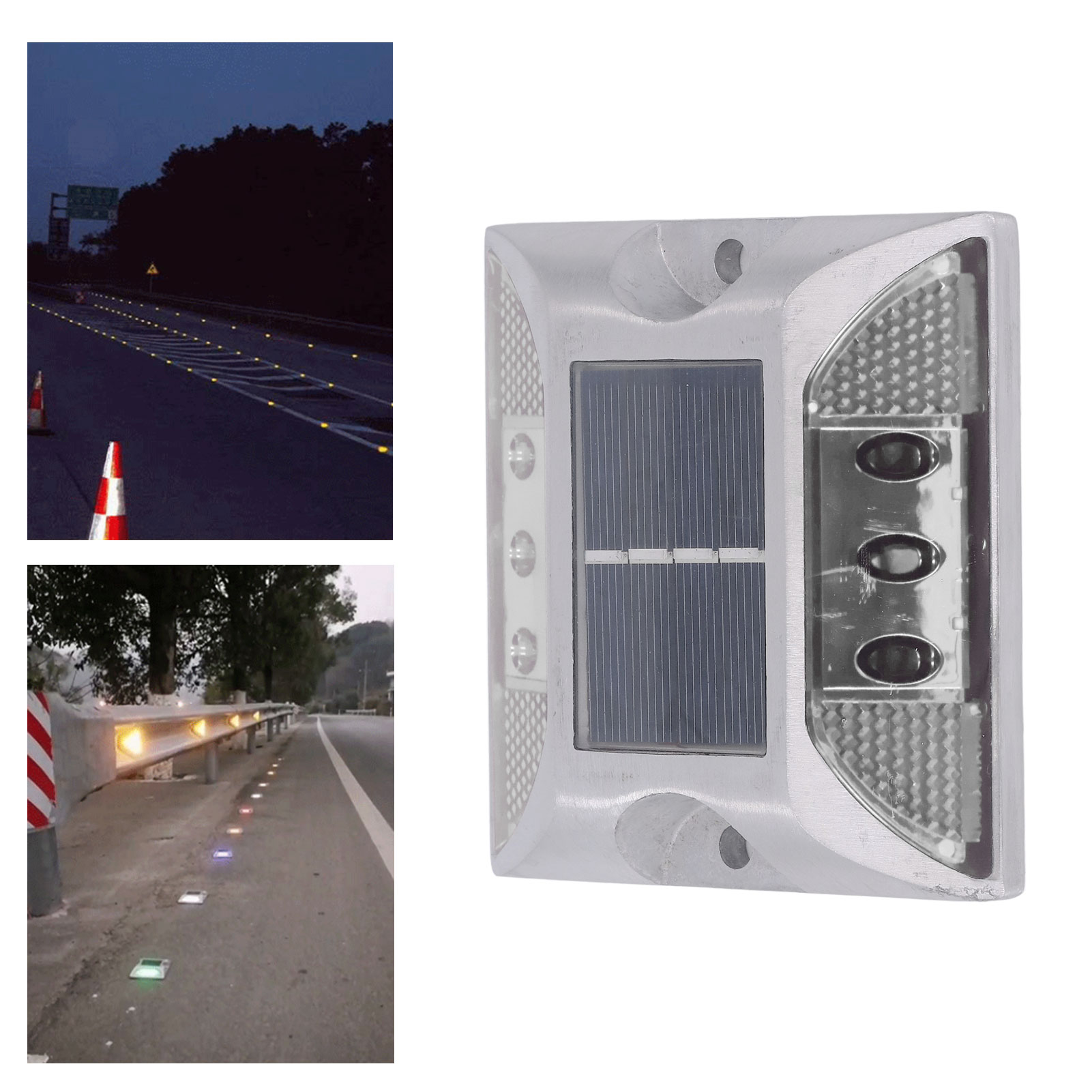 Solarbetriebene Straßenpoller, Unterirdische Autobahnlaternen Aus Aluminiumguss, Weißes Licht