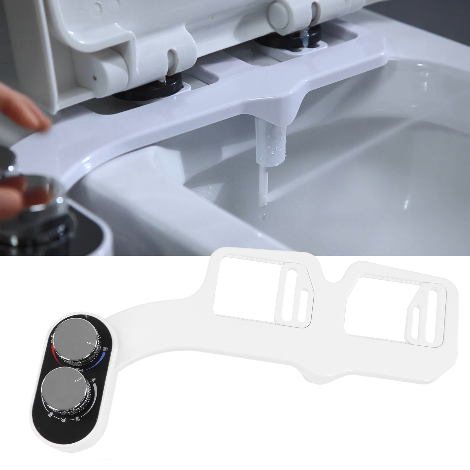 Intelligentes, Nicht-elektrisches Bidet Mit Zwei Düsen Für Warm- Und Kaltwasser, Einfache Installation, Nicht-elektrischer Frischwasser-wc-/bidet-sitz Mit Düse, Selbstreinigend, Einstellbarer Wasserdr