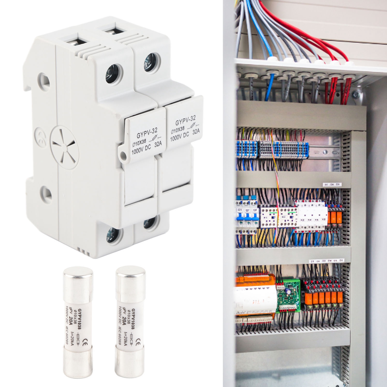Gypv-32 2p 32a 1000v Dc Sicherung + Gypv-1038 1000v Dc 20a Photovoltaik-sicherung