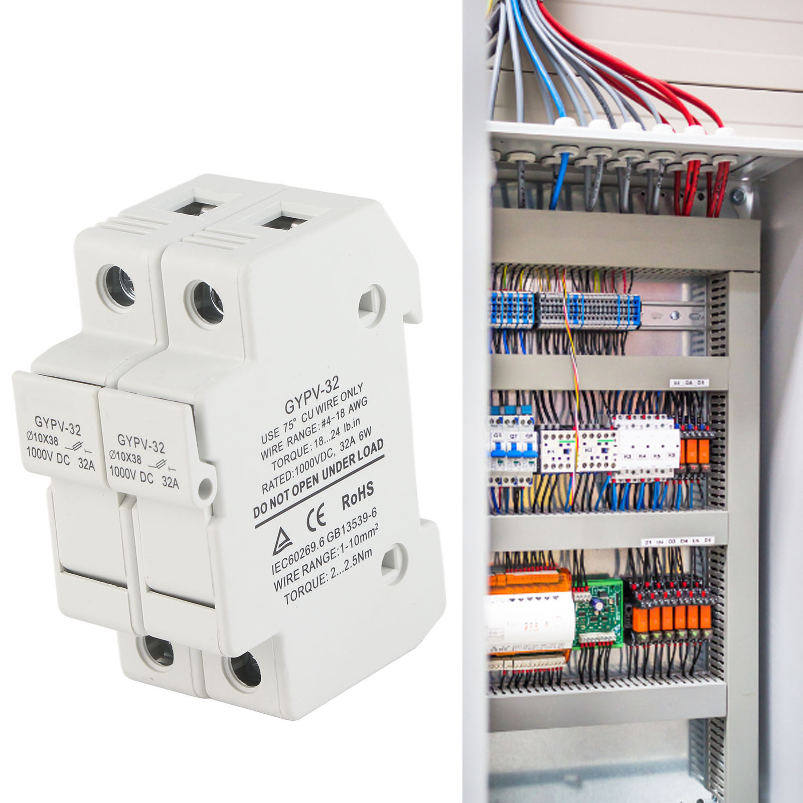 Gypv-32 2p 32a 1000v Dc Sicherung + Gypv-1038 1000v Dc 15a Photovoltaik-sicherung