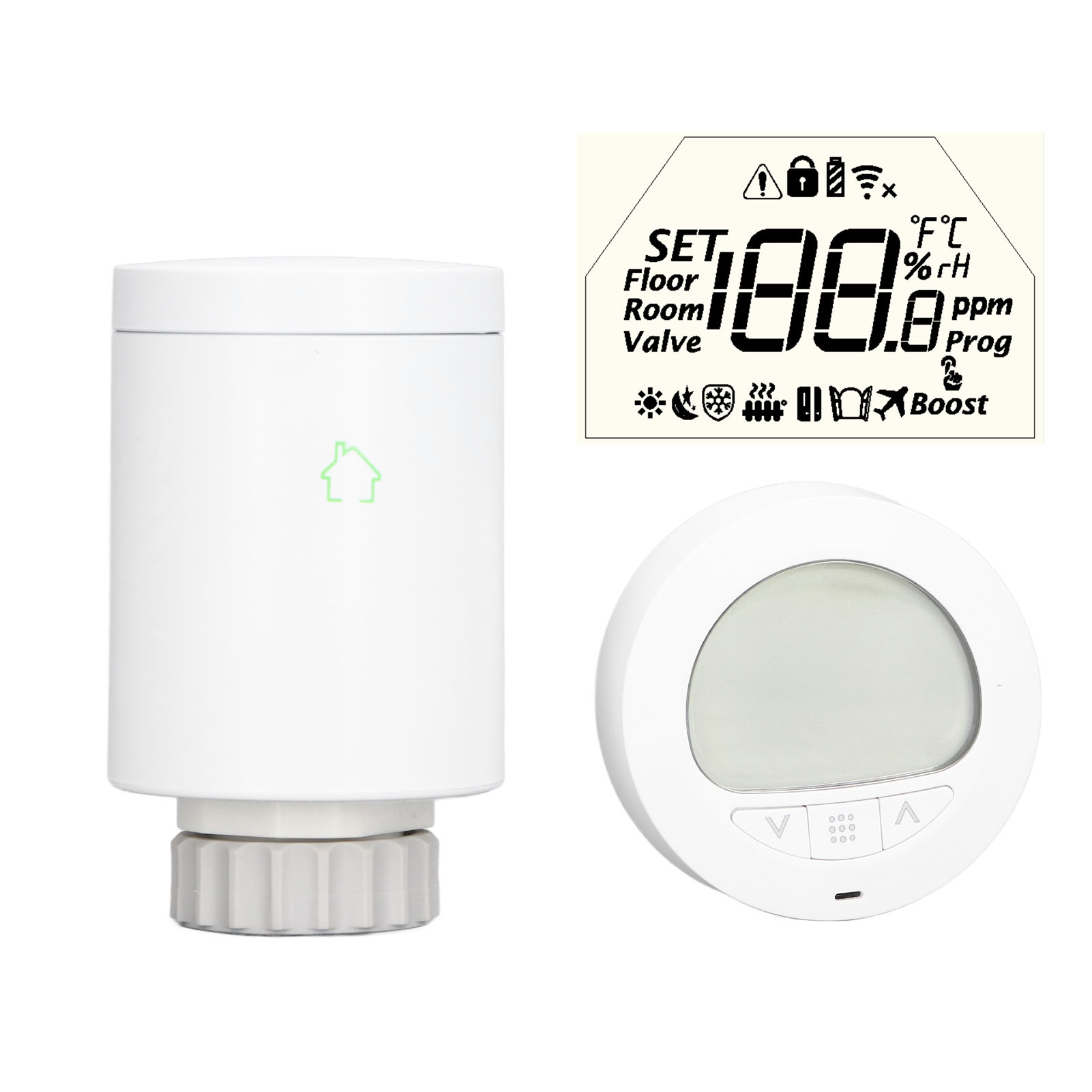 Hy701 Intelligentes Thermostat-heizkörperventil Mit Zigbee Wifi, Kompatibel Mit Der Smart Life/rm App Und Alexa/google Home Sprachsteuerung.