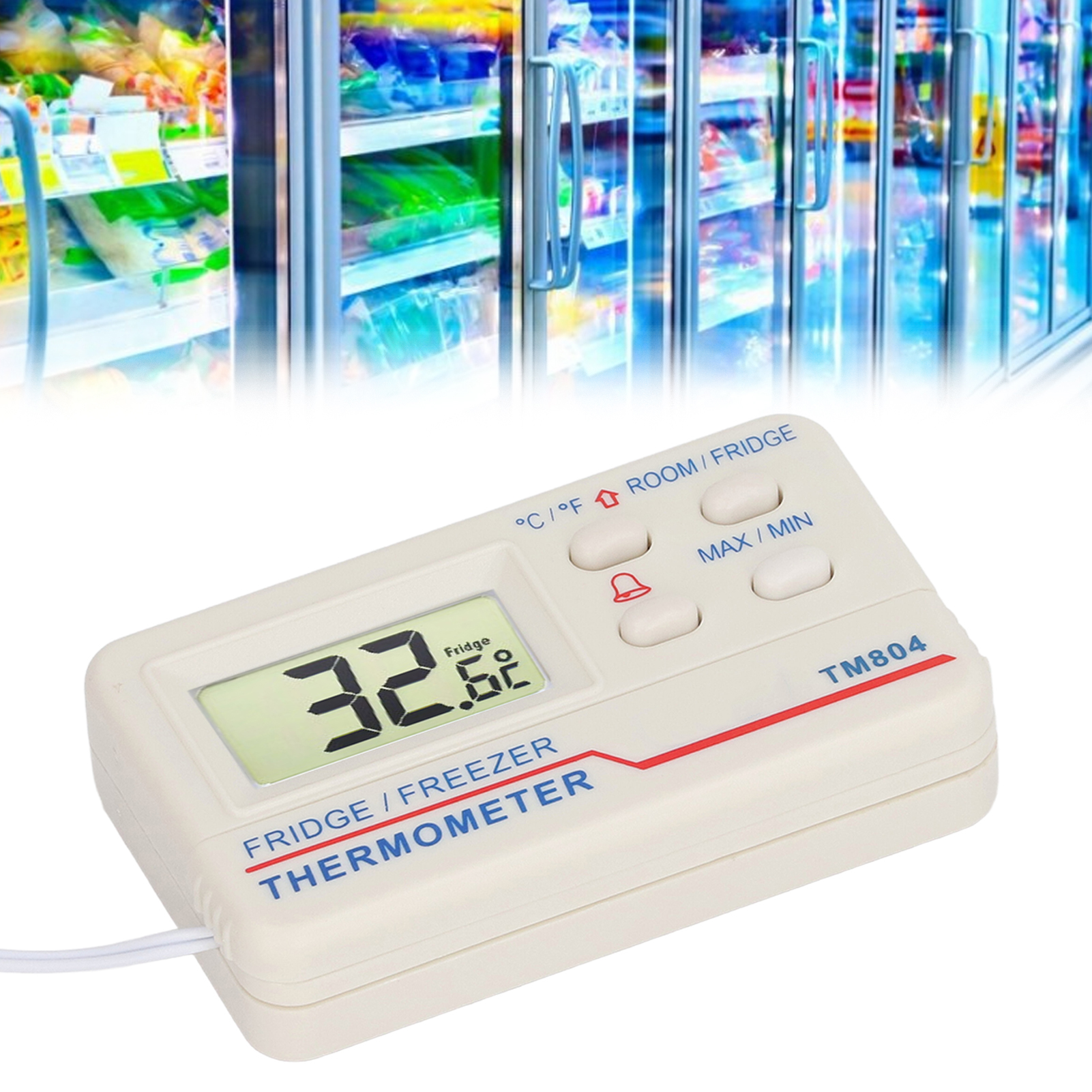 Tm804 Innentemperatur -10℃～50℃ Außentemperatur -50℃～70℃ Alarmeinstellungen Für Medikamentenboxen, Aquariengefrierschränke Und Kühlschrankthermometer Mit Großem Display.