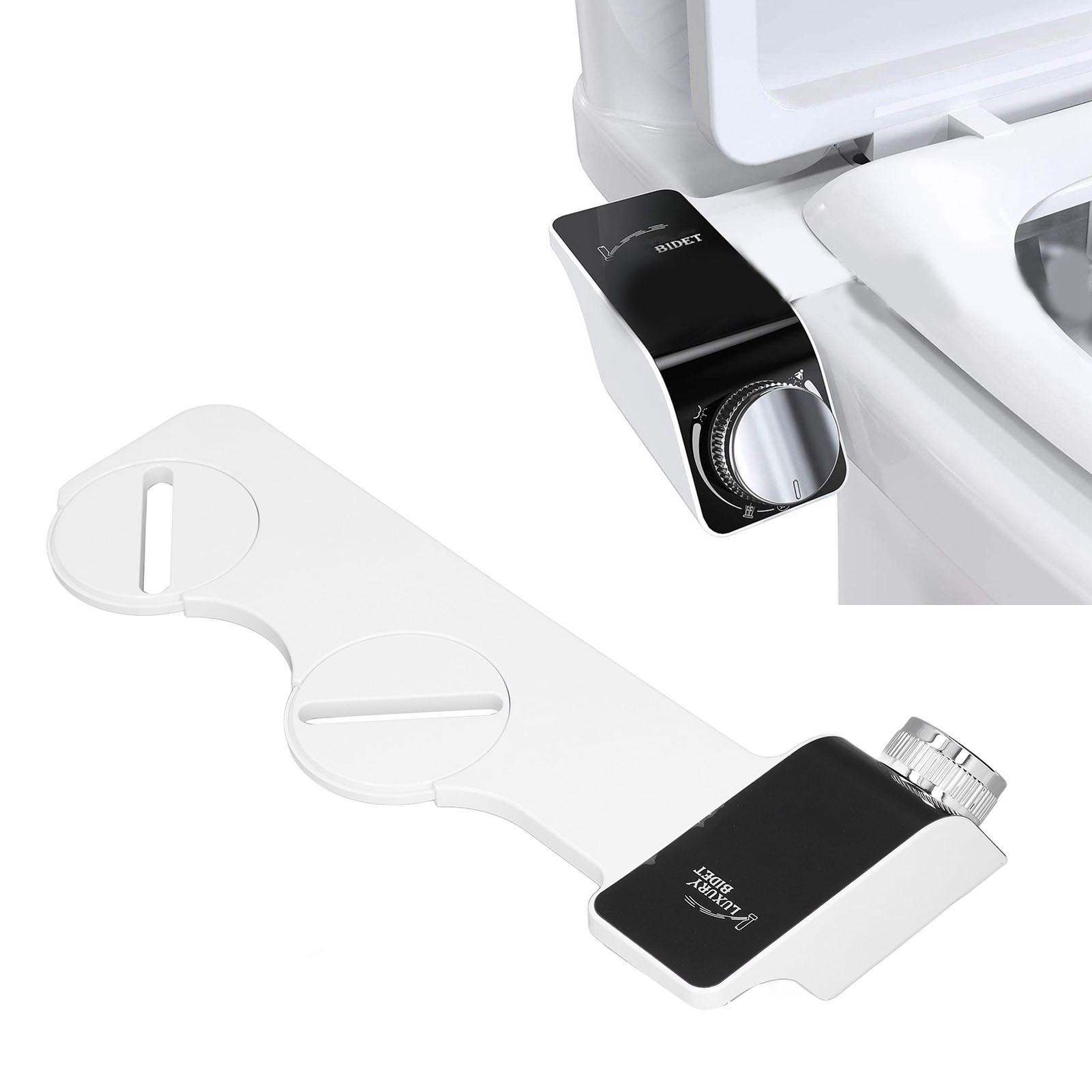 Wc-sitz Mit Integriertem Bidet, Einfach Zu Montieren Und Eingebaute Pumpe, Nicht Elektrisch, Einzeldüse, Funktioniert Mit Weichem Wasser, Zubehör Inklusive, Selbstreinigend, Einstellbarer Wasserdruck:
