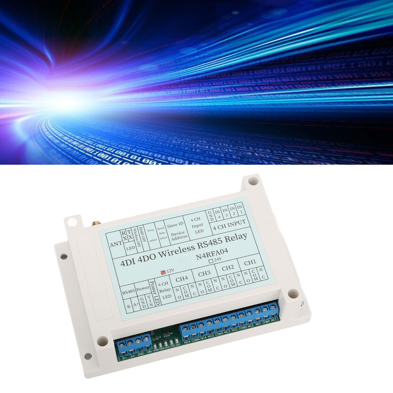 4-kanal Rs485 Funk-transceiver-relaismodul 4di-do 433m 12v