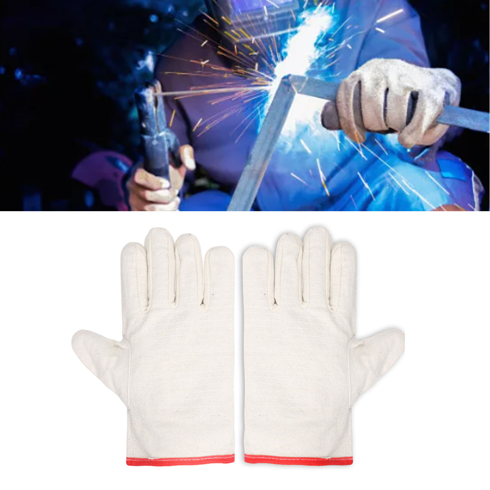 10 Paar Weiße Canvas-handschuhe Mit 24 Ziernähten, Lang, Doppellagig, Abriebfest Und Dick, Aus Reiner Baumwolle.