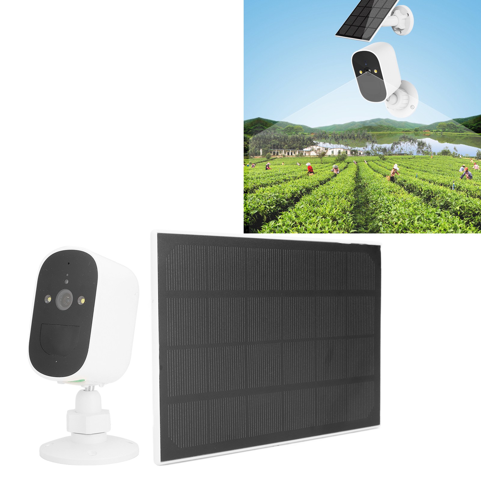 1080p-überwachungskamera Für Den Außenbereich, Hochauflösende Wlan-kamera, Nachtsicht, Sicherheitsnetzwerk, Solarbetriebene Überwachungskamera