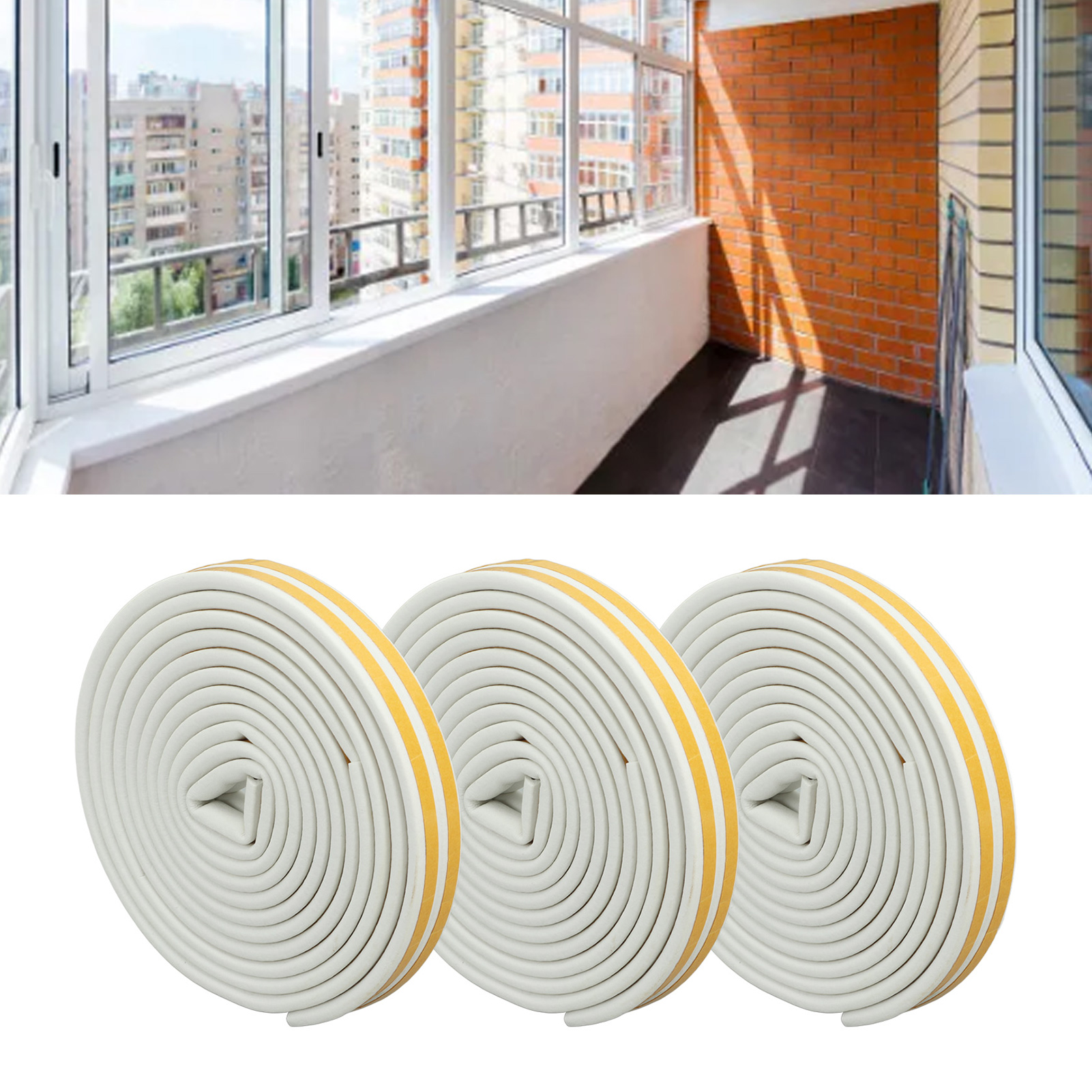 Sets Mit Je 963000 Mm Dichtungsstreifen, Dichtungswerkzeugen Und Weißen Selbstklebenden Streifen Für Fenster- Und Türfugen Sowie Unterseiten.