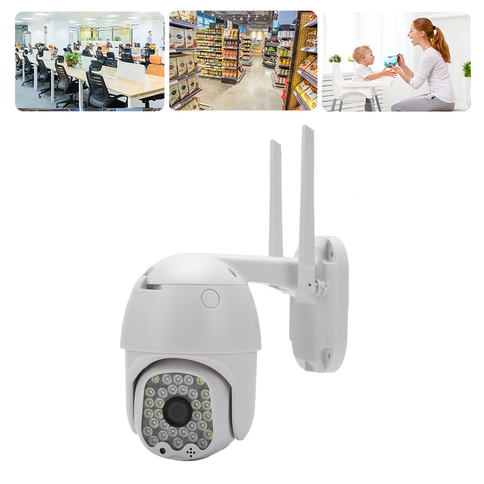 Hochauflösende, Um 360° Drehbare, Wasserdichte Wlan-kamera, Fernüberwachungsgerät, 12 V, Wlan, 2 Mp