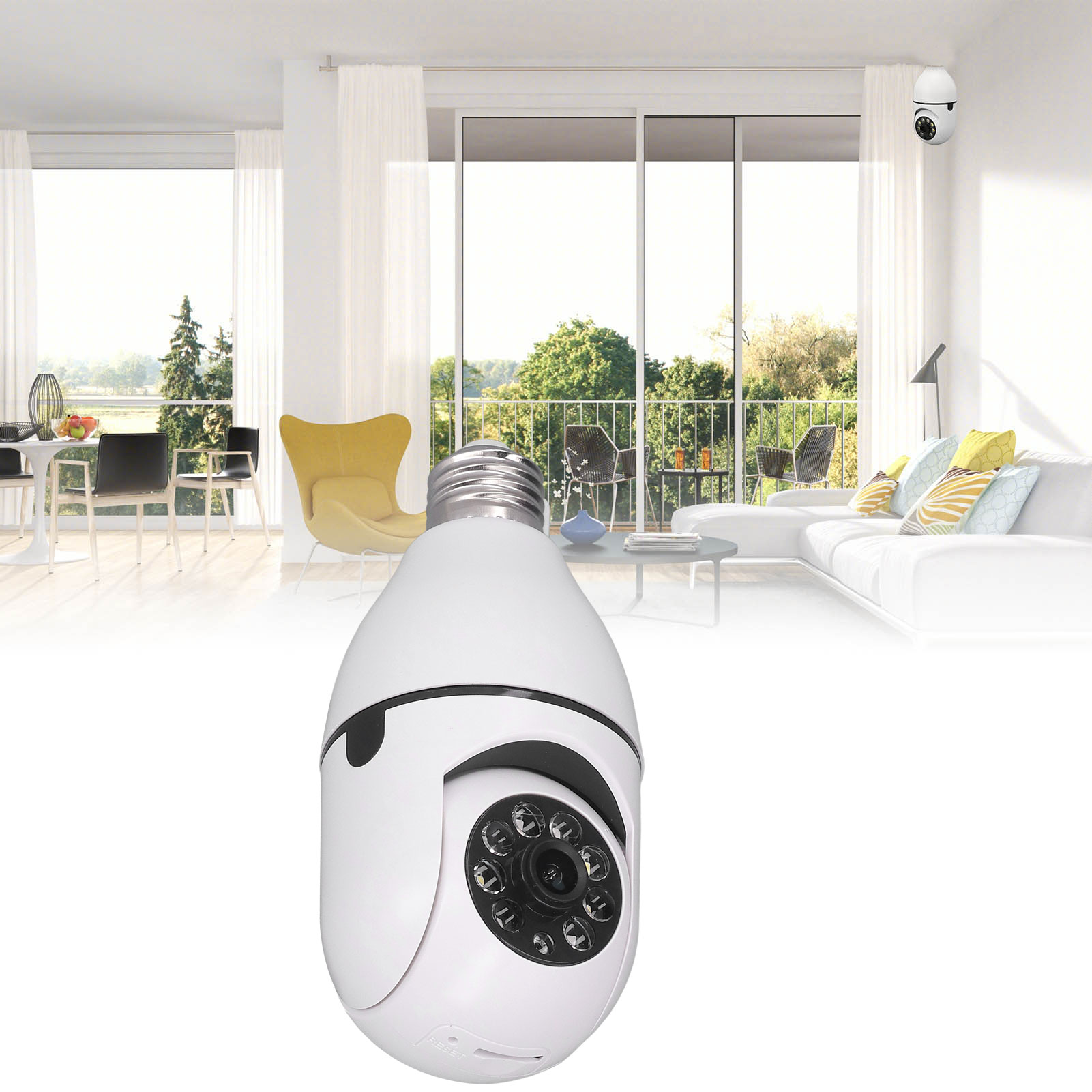 100-w-funk-heimkamera-glühbirne, Hd-farb-smart-lampe, Fernüberwachung Per Mobiltelefon (110–240 V)