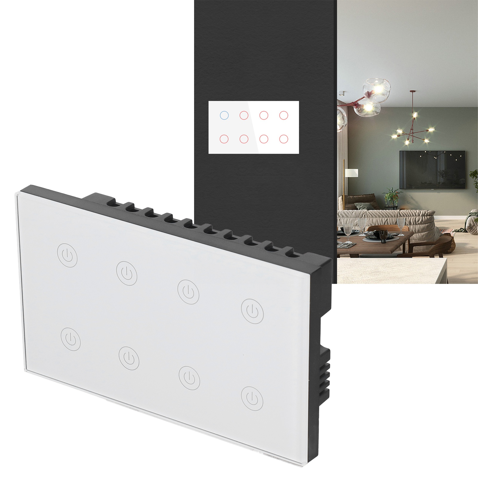 Intelligenter 8-kanal-schalter Mit Stromverbrauchsstatistik, Drahtlos, Ac 100–240 V