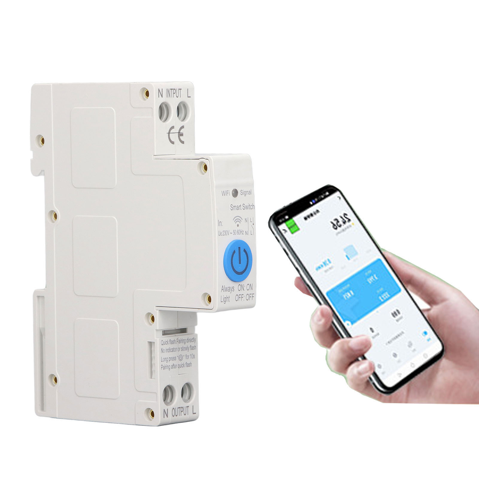 Zigbee Smart-leistungsschalter Ac230v 1p/40a (leistungsschalter, Der Per Mobiltelefon Ferngesteuert Werden Kann Und Für Den Einsatz In Einem Smart Home Geeignet Ist)