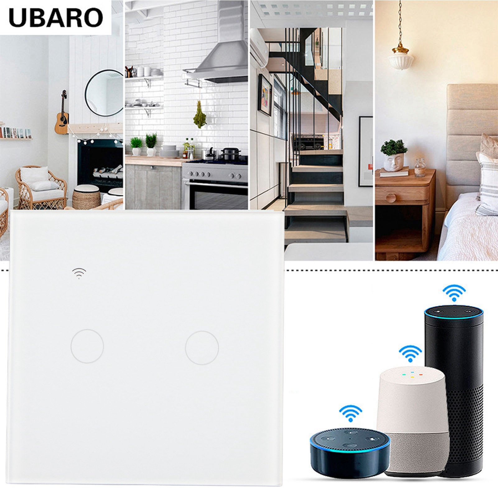 Modell 86, Gehärtete Glasplatte, Intelligenter Zwei-wege-wifi-einpol-schalter Mit Fernbedienungstimer, Sprachsteuerung Und Graffiti-design, Ac110-240v.