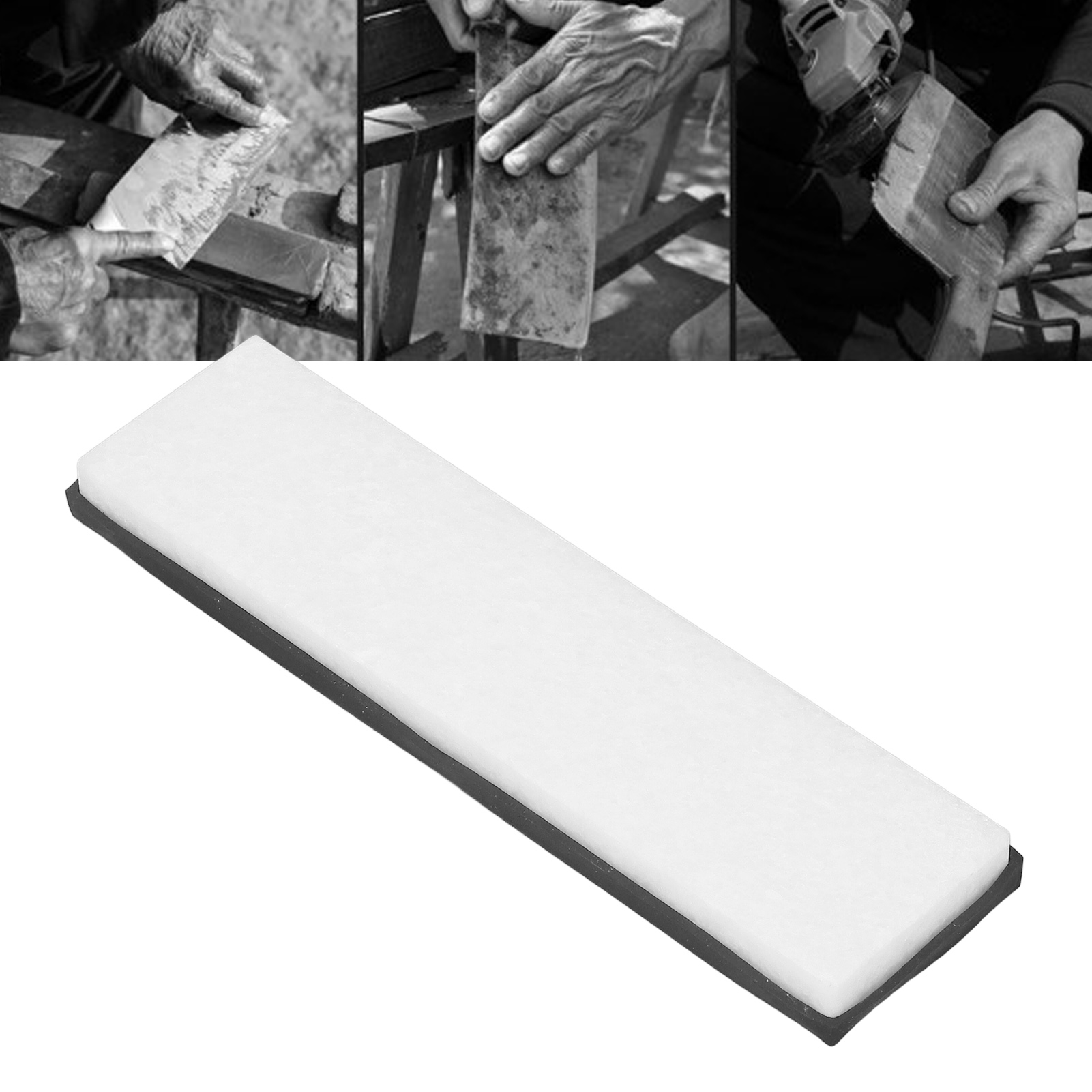 Natürlicher Weißer Jade-schärfstein, Körnung 8000, 200x50x12mm, Mit Gummifuß, Professioneller Schärfstein Für Die Küche.