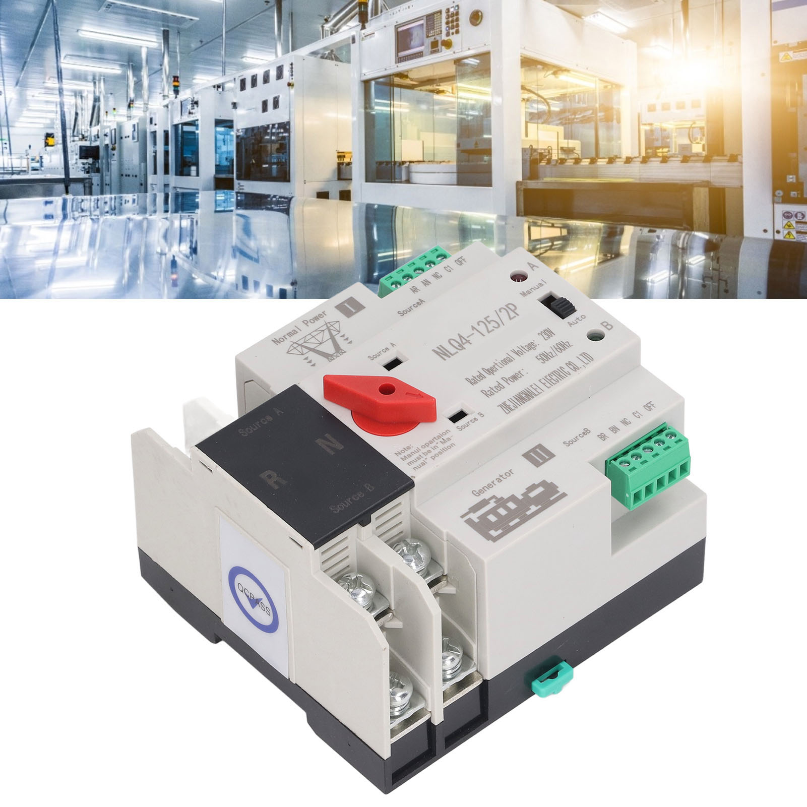 Nlq4-125/2p Ac230v (netz/generator) Dual-power-automatik-umschalter Mit Millisekunden-umschaltung Und 80a Unterbrechungsfreier Stromversorgung (usv).