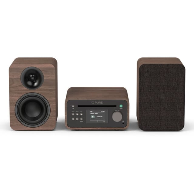 Pure Classic Stereo Mini Heim-Audio-Mikrosystem 40 W Braun, Walnuss