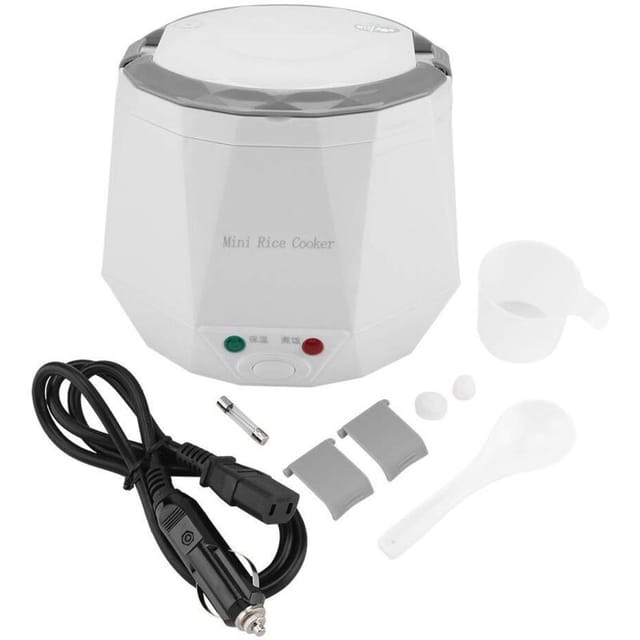 1,3-liter-auto-reiskocher, Beheizte Lunchbox, 12-v-elektro-mahlzeitenbox Für Fahrer Und Zum Aufwärmen Von Mahlzeiten Im Büro (weiß)