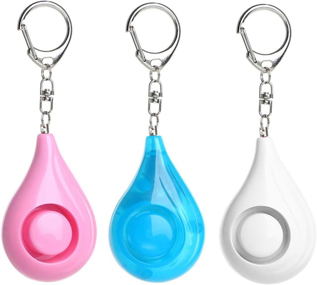 Rain Queen 3pcs Mini Personal Emergency Alarm Schlüsselanhänger Security Anti-Aggression Shutter Sirene 120db Lärm für Frauen Kinder (3pcs)