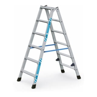 Zarges - Nova b Stufen Stehleiter, beidseitig begehbar 42466 Arbeitshöhe: ca. 2,75