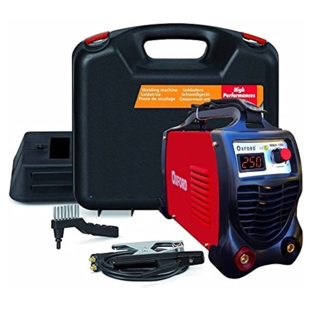 Trade Shop - 250-Ampere-Elektroden-Inverter-Schweißgerät mit Zubehör und Stromstärkeanzeige -