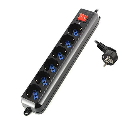 Regleta ewent de alimentacion 6 tomas ac multiple con proteccion contra subidas de tension longitud cable 1,5 mt