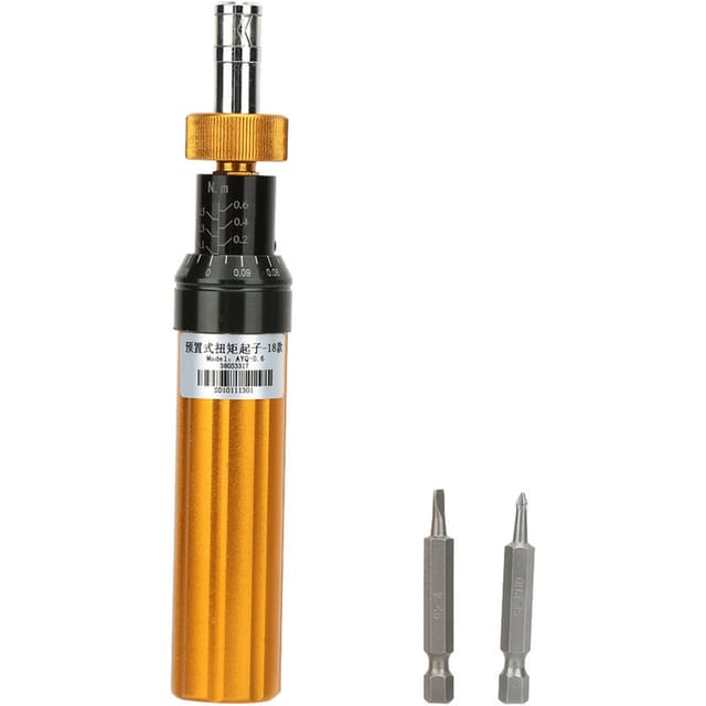 Drehmomentschraubendreher Mit Voreingestelltem Drehmoment, Legierter Stahl. Voreingestellter Bereich: 0,1–0,6 Nm. Einstellbarer Drehmomentschraubendreher. Tragbares Wartungswerkzeug. Messlineal. Drehm