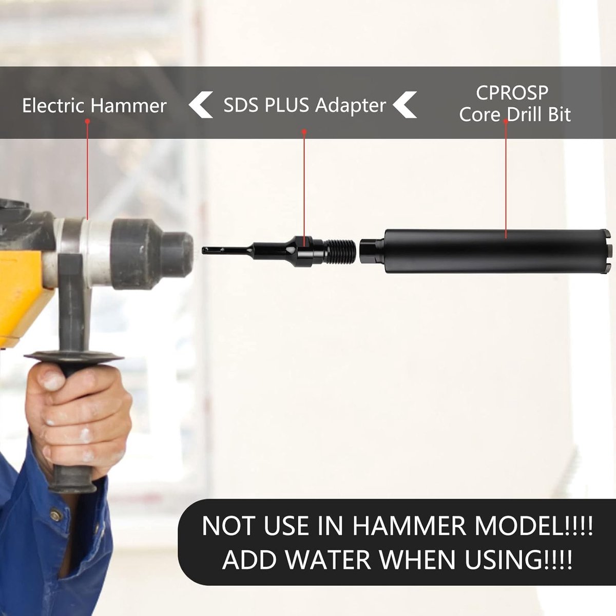 Beitel - Bit- Und Bohrsatz - Sds Plus-adapter - Beitel - Bohren - Stahl - Schwarz - Bohrschrauber - Zubehör Für Elektrische Bohrmaschinen - 1 1/4 Zoll Unc Für Sds Plus