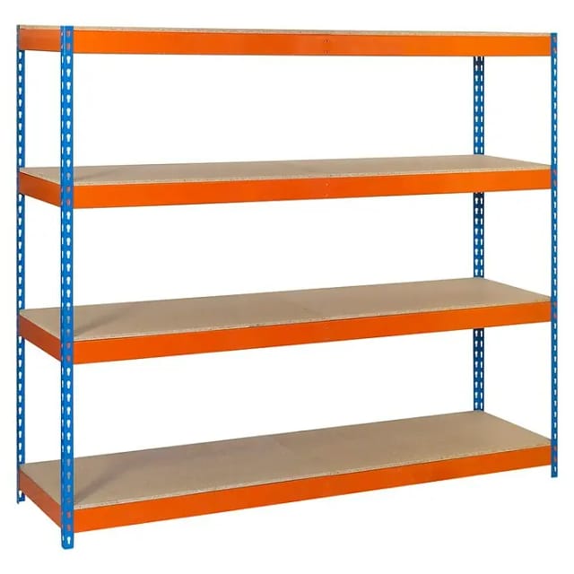 Simonrack Außenregal blau orange Holz