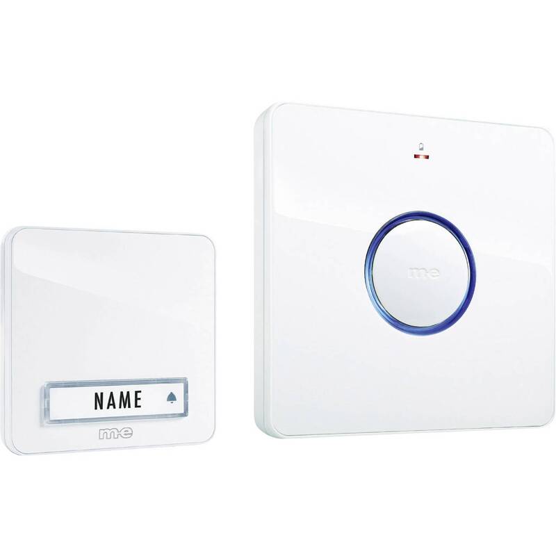 [gebraucht] B-ware M-e Modern-electronics Funkklingel Komplett-set 200m Reichweite Led Signal Weiß