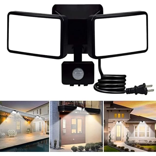 Vtizikl Foco LED de exterior de 18 W con sensor de movimiento, regulable para interior y exterior, blanco frío 6500 K, 1200 lm, modo automático para