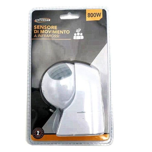 Trade Shop - INFRAROXIERTE MOVEMENT SENSOR FÜR LAMPADINE MAX 800 WATT IP44 BIANCO YCA1008 -