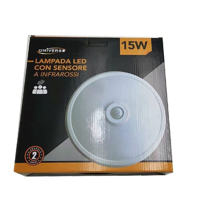 Trade Shop - led lampada mit sensor infrarossi plafoniera rotonda 15 watt YCB1073B -