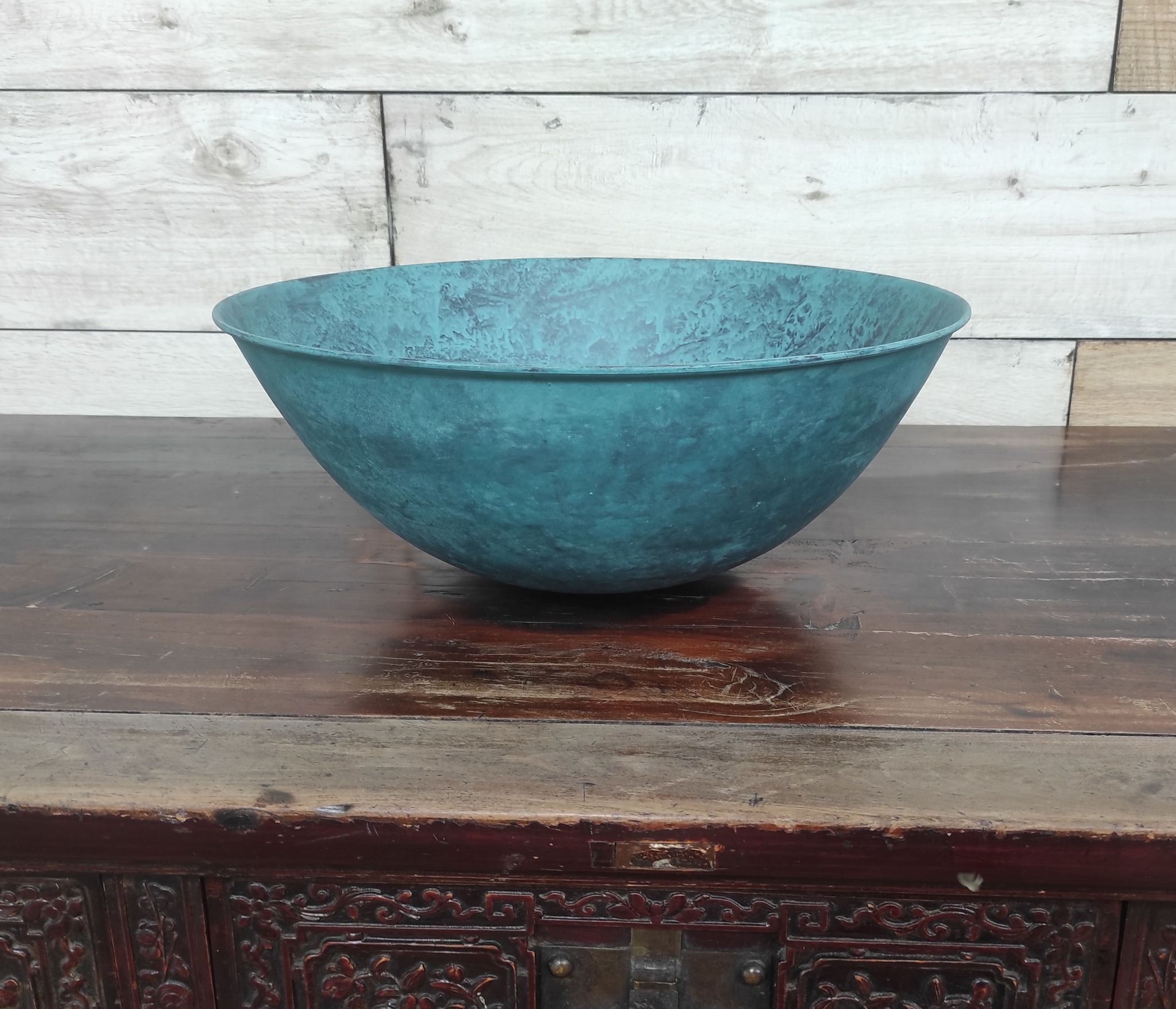 Waschbecken Kupfer Handgeschmiedet 41x16,5 Cm
