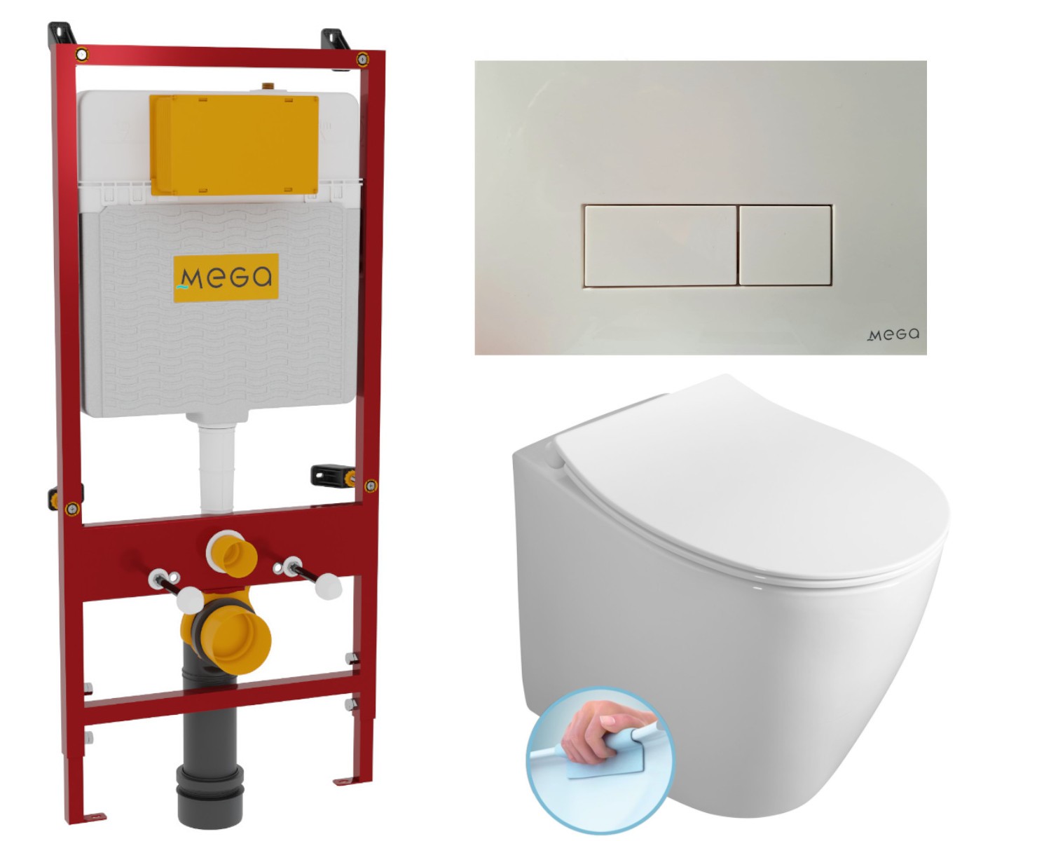 Stand-wc-komplettset Mit Unterputz-spülkasten Mega 110x54x16 Cm