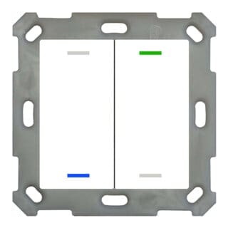 Taster Light 55 ohne Temperatursenor 2-fach, RGBW, Reinweiß glänzend, Neutral