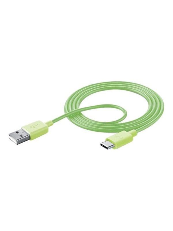 Cellularline - Lade- und Datenkabel grün 100cm usb Type-A auf Type-C usbdatatycsmartg