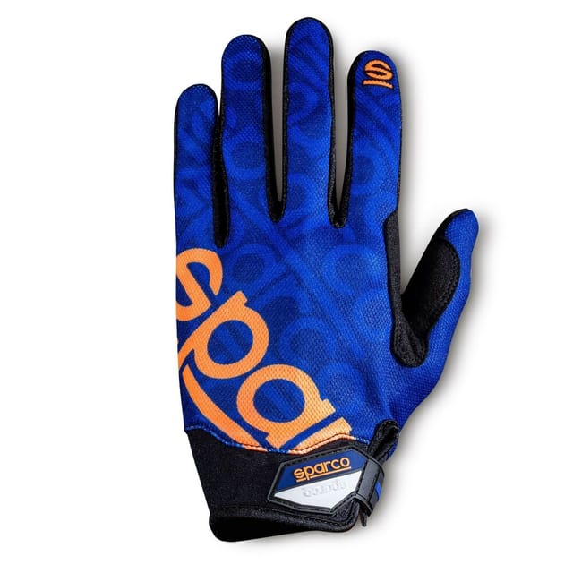 Sparco 002093 Verstellbare Arbeitshandschuhe, verstärktes Handgelenk zwischen Polizei-Index, blau, XL