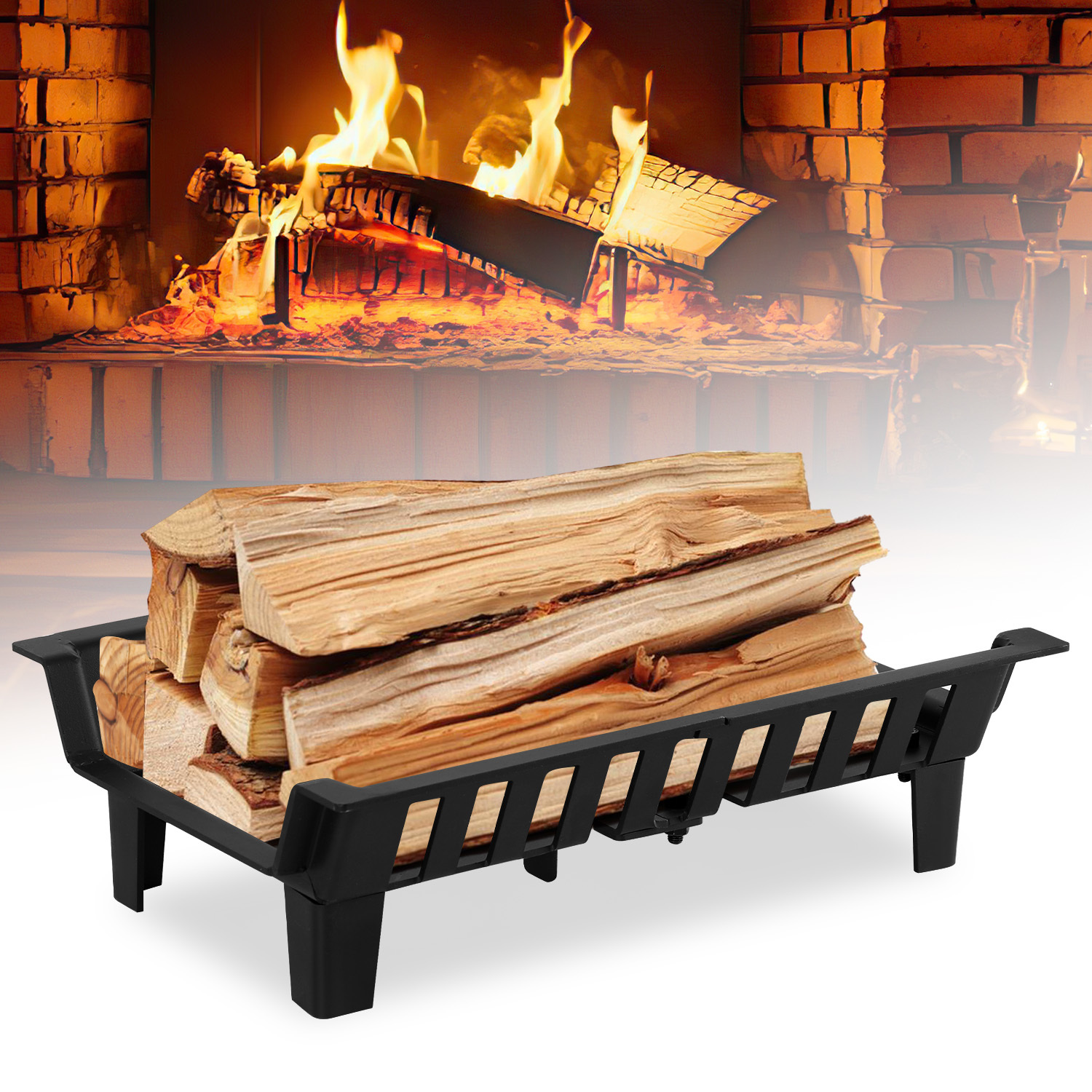Jiubiaz Kaminrost Für Kamin Und Feuerstelle, 4 Mm Stahl, Bis 50 Kg Belastbar