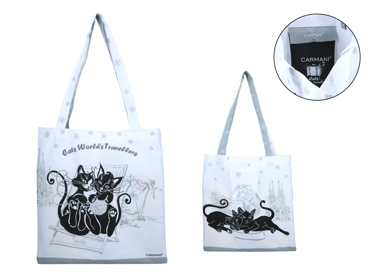 Cat World Stofftasche, Spanien, Carmani Katzen-shopping
