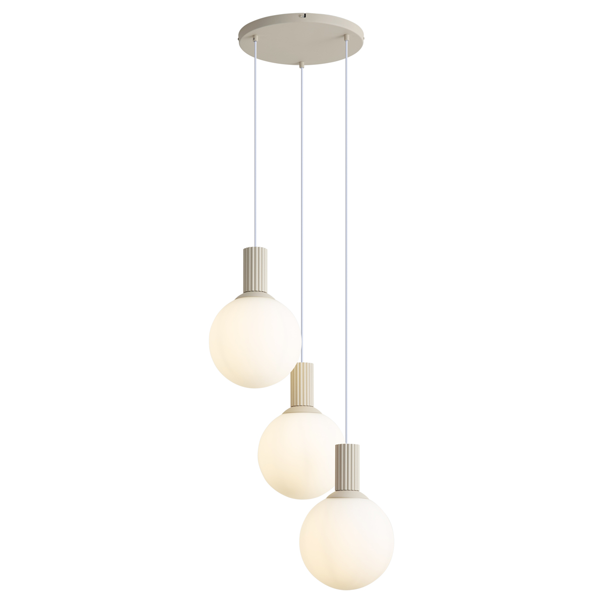 Qazqa Skandinavische Pendelleuchte Beige Mit Opalglas 3-flammig -