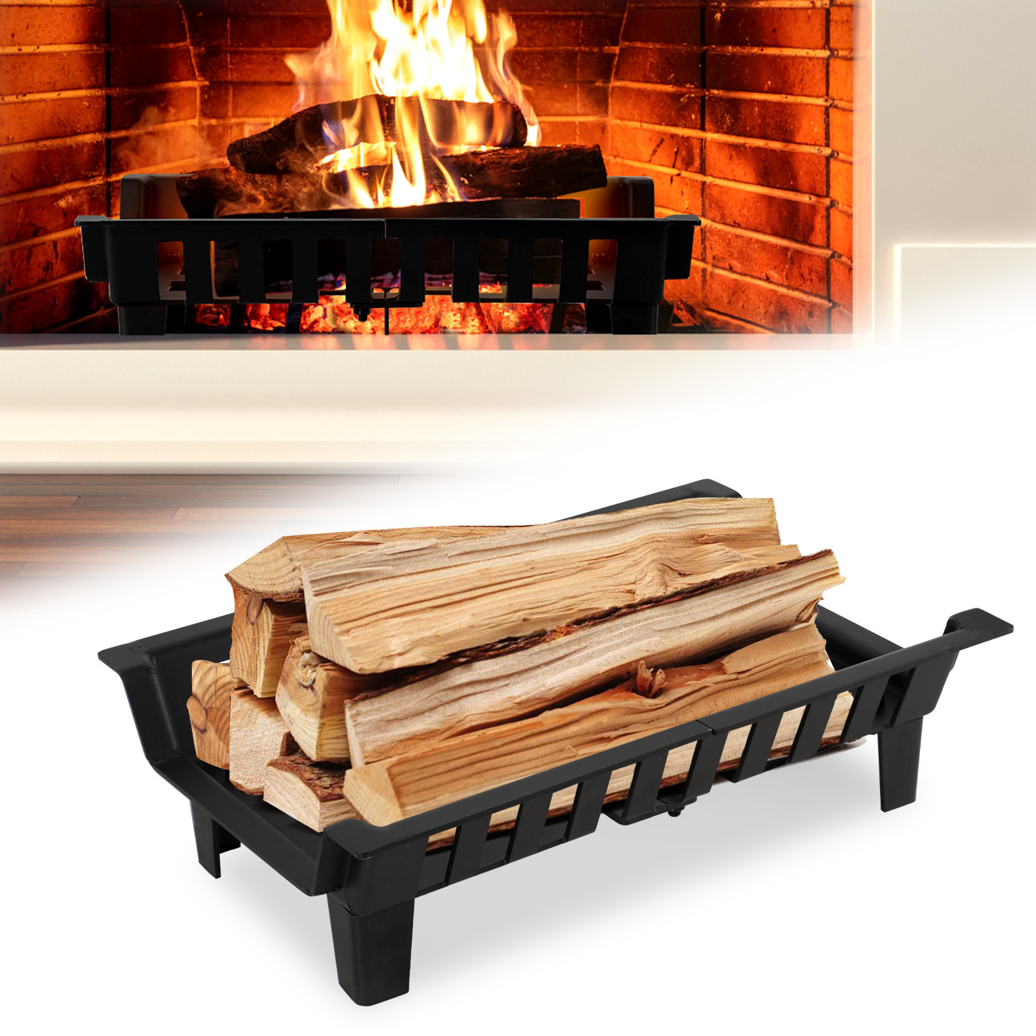 Tolletour Kaminrost Mit 6 Cm Bodenfreiheit Für Bessere Luftzirkulation, 46 X 31 Cm
