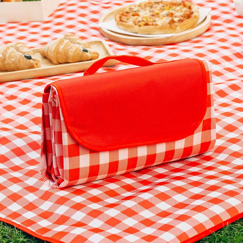 Wasserdichte Picknickdecke 100x150 Cm Xxl Campingmatte, Sandabweisend Für Garten, Park, Reisen (rot)