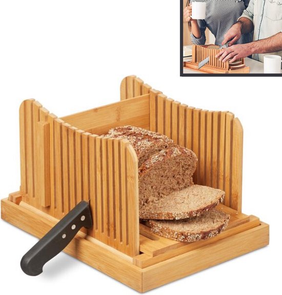 2-in-1-brotschneidebrett Mit Krümelschublade – Einfaches Brotschneiden – Zusammenklappbar – Manueller Brotschneider – Brotschneidebrett – Brotschneidewerkzeug – Brotschneider – Mit Abtropfschale – Bam