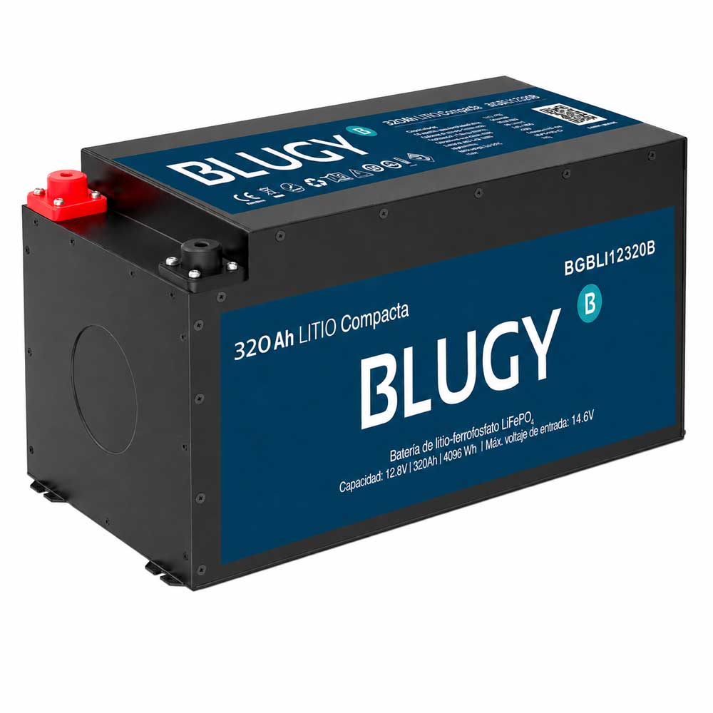 Blugy Compact Lithium Batterie 12v, 4096wh, 359x178x215 Mm, +4000 Zyklen Bei 80 % Dod, Leicht, Mit Bms Und Bluetooth-app