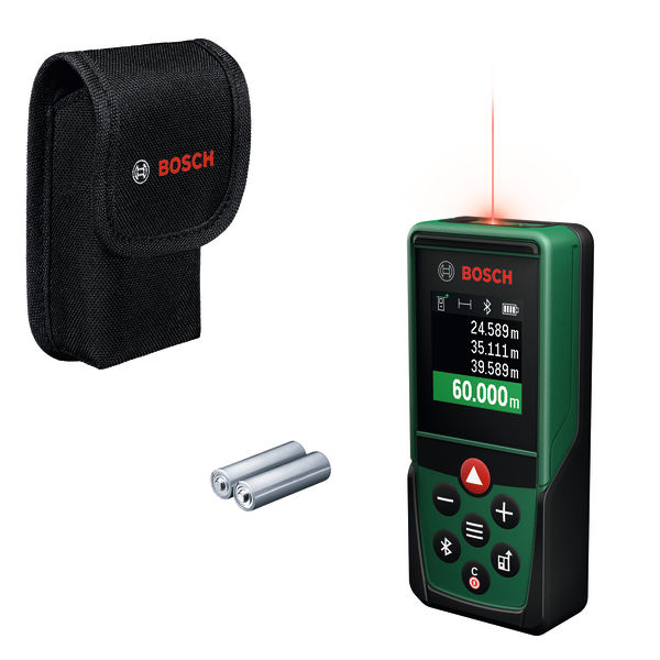 Bosch Digitaler Laser-entfernungsmesser Plm 60-23 C, Rot Bis 40 M In Tasche