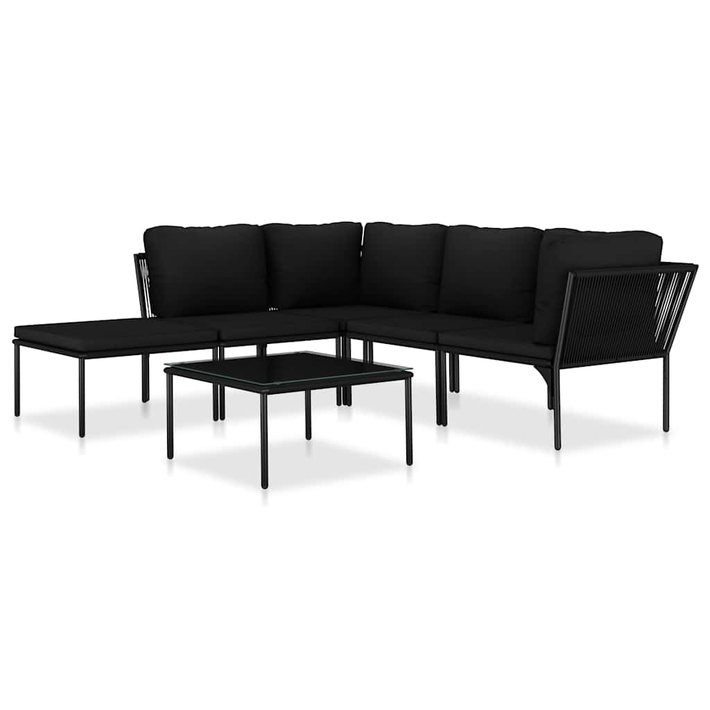 Maison Exclusive - 6-tlg. Garten-lounge-set Mit Kissen Schwarz Pv