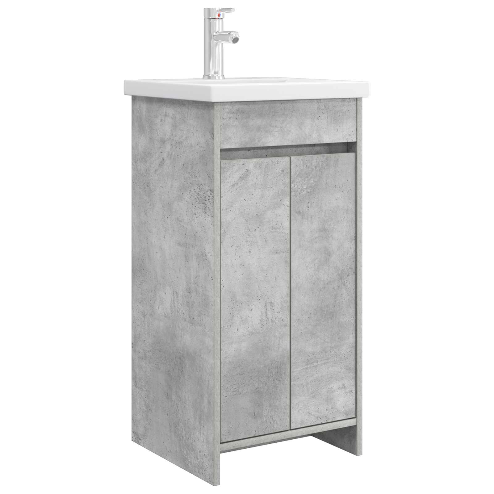 Badezimmerschrank Mit Waschbecken/waschmuschel/waschtisch Betongrau 42 X 40 X 84,5 Cm