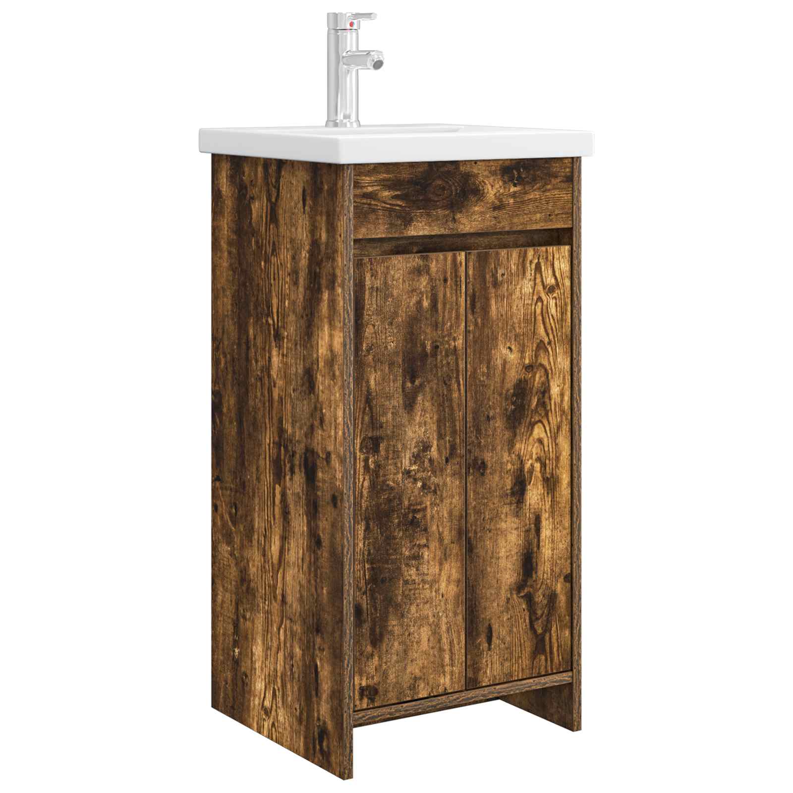 Badezimmerschrank Mit Waschbecken/waschmuschel/waschtisch Geräucherte Eiche