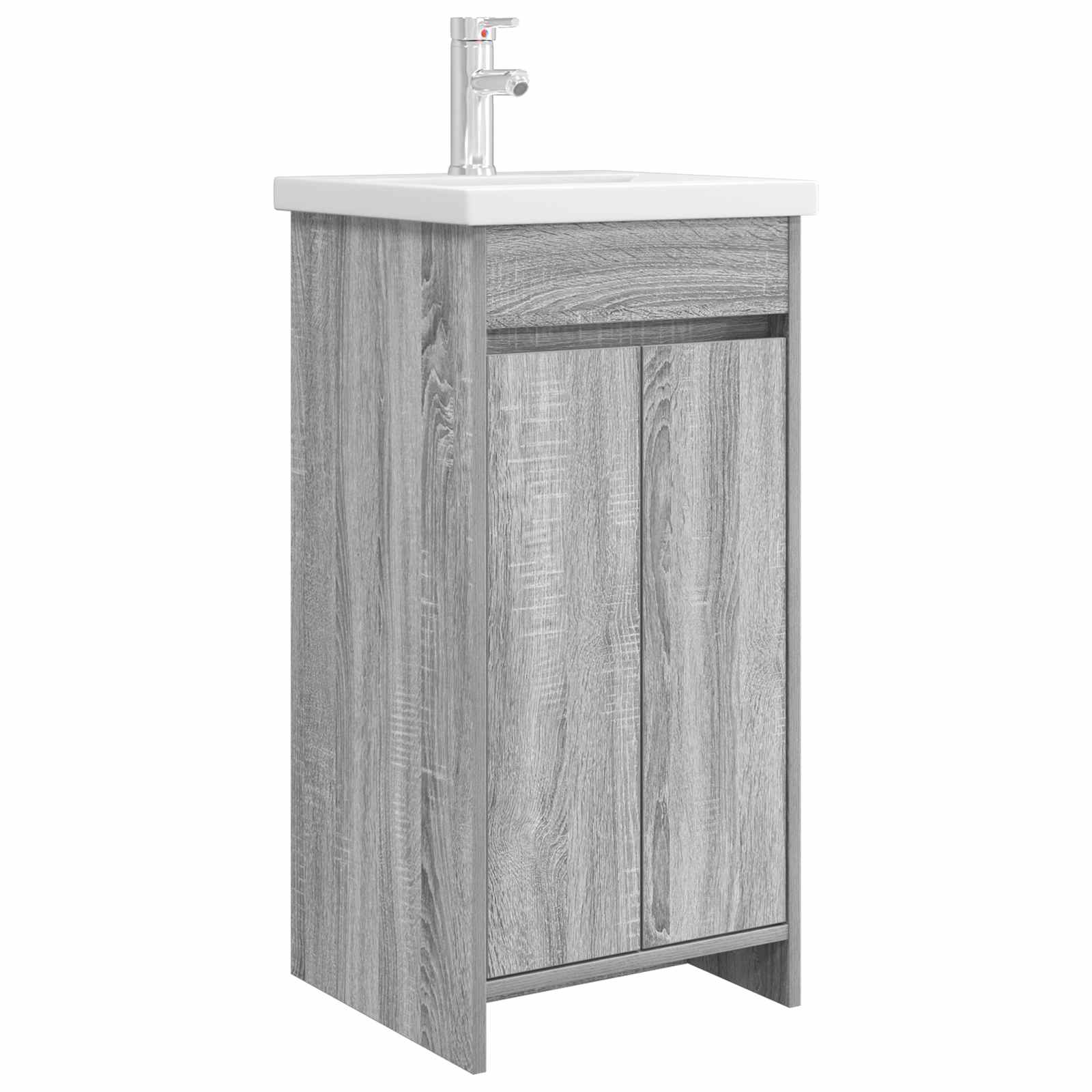 Badezimmerschrank Mit Waschbecken/waschmuschel/waschtisch Grau Sonoma 42 X 40 X 84,5 Cm